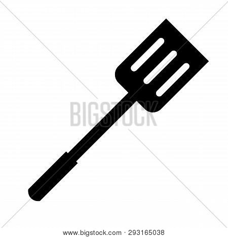 This Vector Image Shows A Kitchen Flipper In Glyph Icon Style. It Is Isolated On White Background.