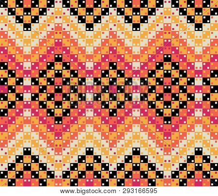 Colorful Optical Illusion Seamless Geometric Vector Pattern. Surface Pattern Design.