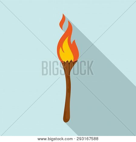 Stone Age Torch Icon. Flat Illustration Of Stone Age Torch Vector Icon For Web Design