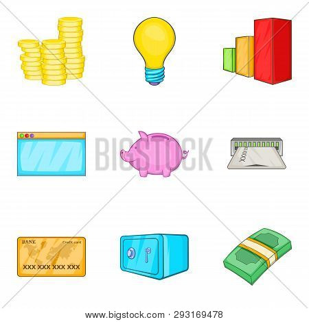 Accrual Icons Set. Cartoon Set Of 9 Accrual Icons For Web Isolated On White Background