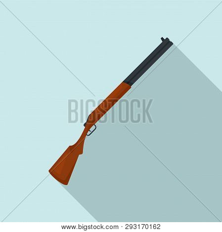 Hunting Shotgun Icon. Flat Illustration Of Hunting Shotgun Vector Icon For Web Design