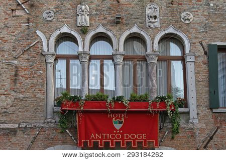 Venice, Italy - July 09, 2011: Old Antico Doge Hotel Building In Venice, Italy.
