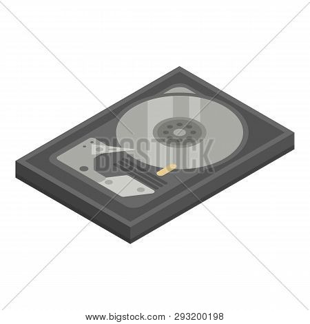 Old Hard Disk Icon. Isometric Of Old Hard Disk Vector Icon For Web Design Isolated On White Backgrou