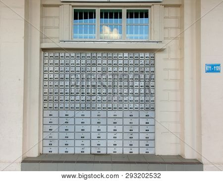 Grand Cayman, Cayman Islands, Nov 2018, Close Up On George Town Post Office Building