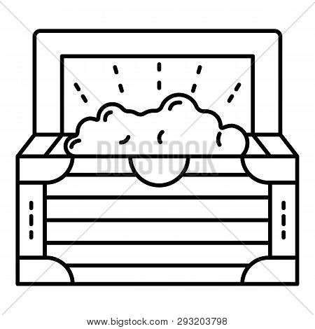 Gold Dower Chest Icon. Outline Gold Dower Chest Vector Icon For Web Design Isolated On White Backgro