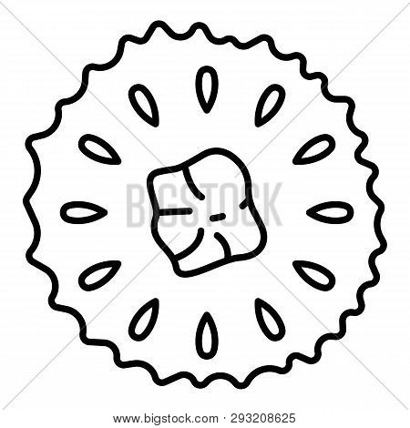 Cutted Soursop Icon. Outline Cutted Soursop Vector Icon For Web Design Isolated On White Background