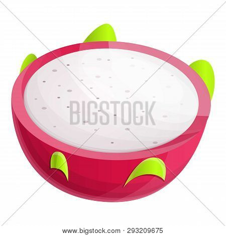 Cutted Pitaya Icon. Cartoon Of Cutted Pitaya Vector Icon For Web Design Isolated On White Background