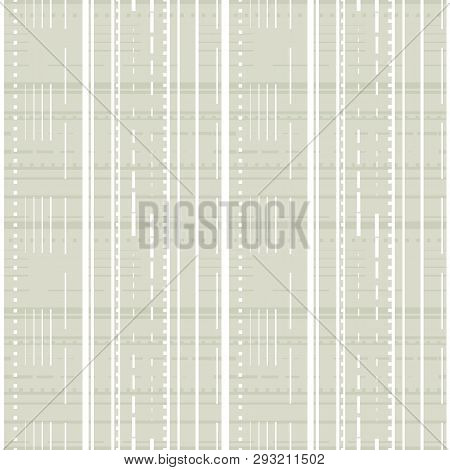 Vector Illustration Of Stylized Plaid Pattern With Dotted Lines And Stripes. This Monochromatic , St