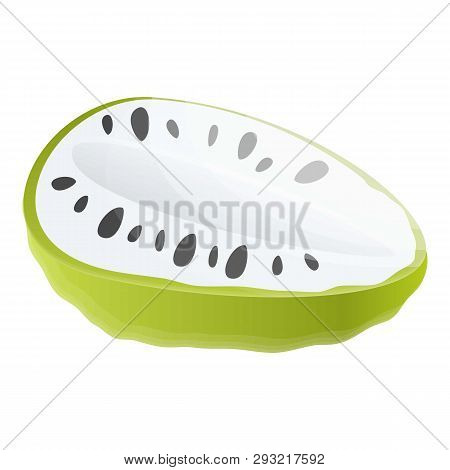 Fresh Half Soursop Icon. Cartoon Of Fresh Half Soursop Vector Icon For Web Design Isolated On White 