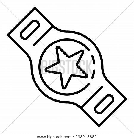 Boxing Champion Belt Icon. Outline Boxing Champion Belt Vector Icon For Web Design Isolated On White