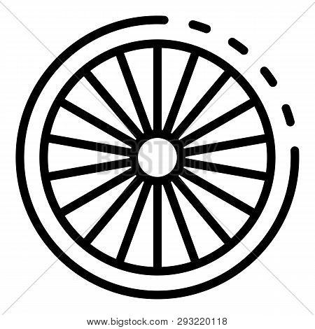 Cycling Bike Wheel Icon. Outline Cycling Bike Wheel Vector Icon For Web Design Isolated On White Bac