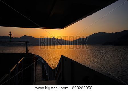 Arrival At Dawn In The Port Of Igoumenitsa, Seen From The Ferry From Lefkimmi, Kerkira