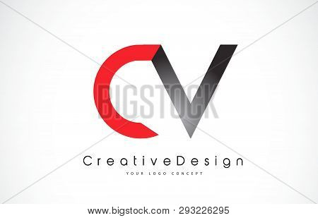 Red And Black Cv C V Letter Logo Design In Black Colors. Creative Modern Letters Vector Icon Logo Il