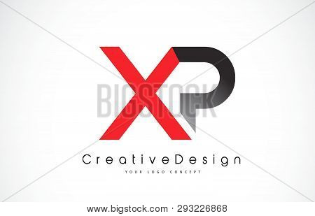 Red And Black Xp X P Letter Logo Design In Black Colors. Creative Modern Letters Vector Icon Logo Il