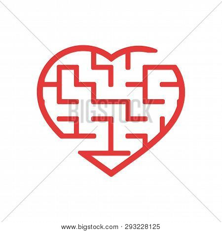 Color Labyrinth Heart. Game For Kids And Adult. Puzzle For Children. Maze Conundrum. Valentine's Day