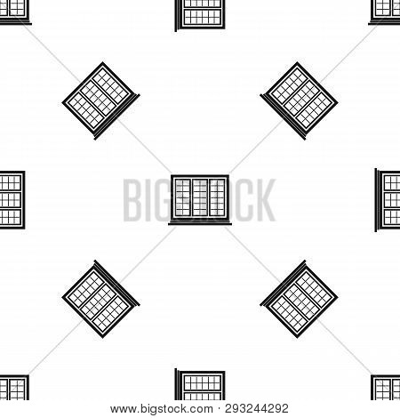 Wooden Tricuspid Window Pattern Repeat Seamless In Black Color For Any Design. Geometric Illustratio