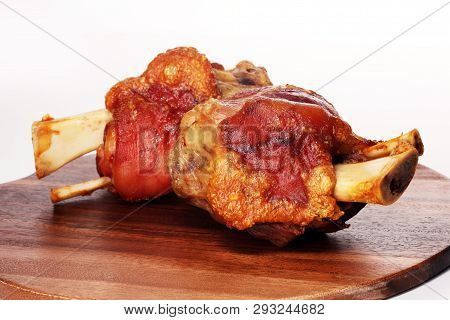 Roasted Pork Knuckle. Ham And Bacon Are Popular Foods In The West.