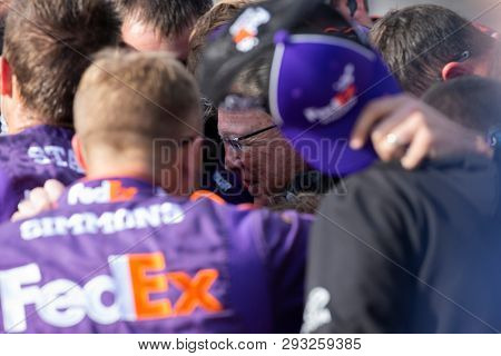 March 31, 2019 - Ft. Worth, Texas, USA: Denny Hamlin (11) wins the O'Reilly Auto Parts 500 at Texas Motor Speedway in Ft. Worth, Texas.