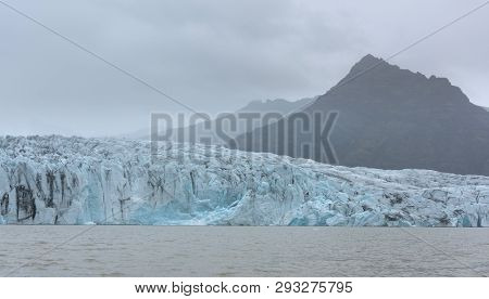 Extraordinary Icebergs In The Glacier Lagoon, Jokulsarlon. The Blue Is From The Pure Compressed Ice 