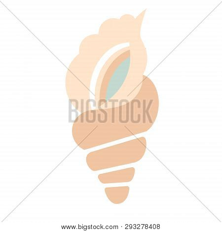 Conch Shell Flat Illustration On White. Marine And Undewater Life Series.