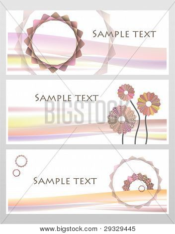 ชุดนามบัตรดอกไม้สีพาสเททรงเรขาคณิตสีชมพูและสีแดง