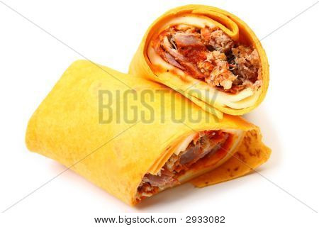 abgerufenen Schweinefleisch und Provolone wrap