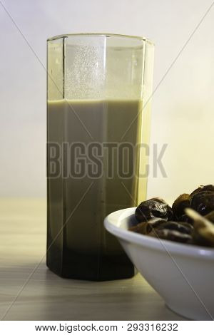 Hushaf - Date Milk, Traditional Ramadan Dish, Cooking, Ingredients, Glass With Date Milk - Khushaf A