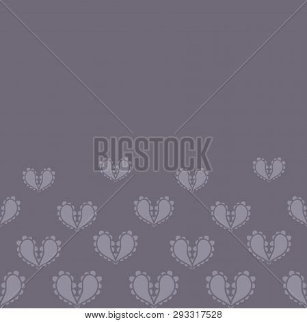 Vector Paisley Hearts Design Border Seamless Pattern Background.