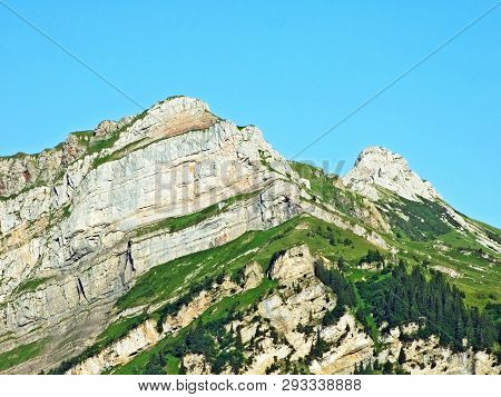Alpine Peak Margelchopf Above The Voralpsee Lake And In The Alviergruppe Mountain Range - Canton Of 