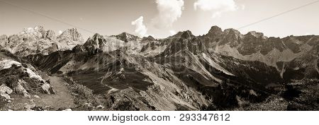 Onderful View Of The Dolomites In Sepia Toned - Trentino Alto Adige (italy)