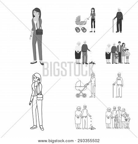 Vector Design Of Character And Avatar  Icon. Collection Of Character And Portrait Vector Icon For St