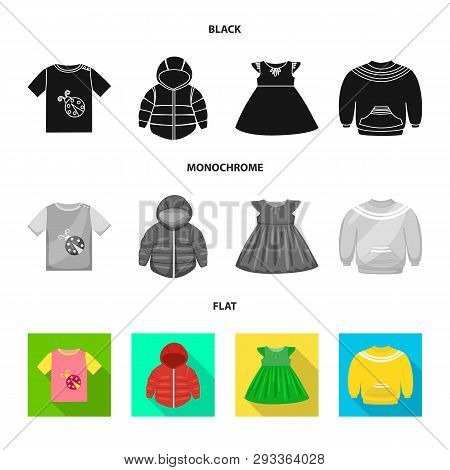Vector Illustration Of Fashion And Garment Icon. Set Of Fashion And Cotton Vector Icon For Stock.