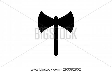 Medieval Executioner Double-sided Axe. Labrys. Symbol Of Lesbian Pride. Medieval Cutting Weapon Isol