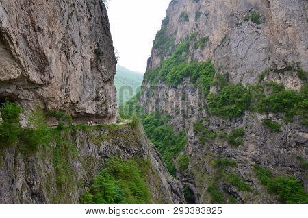 Cherek Gorge In Kabardino-balkaria In The North Caucasus, Russia. Breathtaking View Of The Mountain 