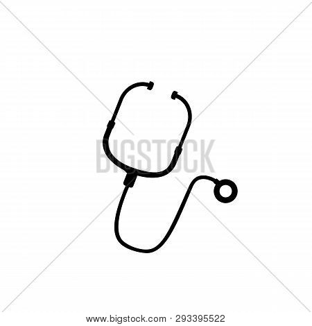 Abstract Medical Icon With Stethescope, Vector Illustration On White Background