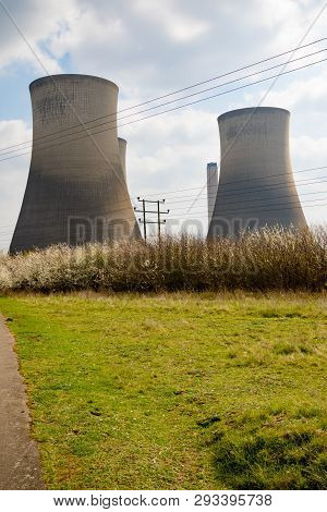 Didcot, United Kingdom, March 28th 2019:- The Cooling Towers Of Didcot  Power Station In Oxfordshire