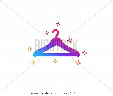 Cloakroom Icon. Hanger Wardrobe Sign. Clothes Service Symbol. Dynamic Shapes. Gradient Design Cloakr