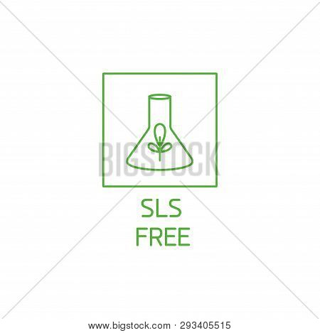 Vector Logo, Badge And Icon For Natural And Organic Products. Sls Free Sign Design. Symbol Of Health