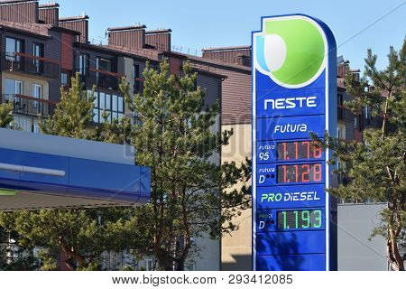 Vilnius, Lithuania - April 02: Neste Oil Logotype On A Neste Fuel Station In Vilnius On April 02, 20