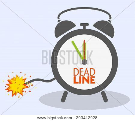 Deadline Concept With Blasting Fuse On Classic Alarm Clock