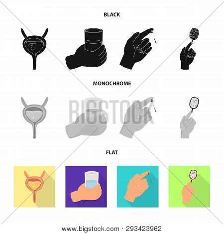 Vector Design Of Diet And Treatment  Sign. Set Of Diet And Medicine Vector Icon For Stock.