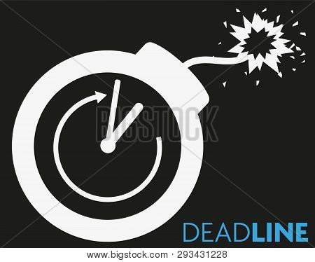 Deadline Concept Icon With Clock And Blazing Fuse