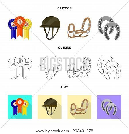Vector Design Of Equipment And Riding Symbol. Set Of Equipment And Competition Stock Vector Illustra
