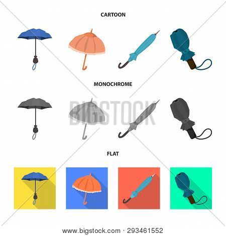 Vector Design Of Protection And Closed Sign. Collection Of Protection And Rainy Vector Icon For Stoc
