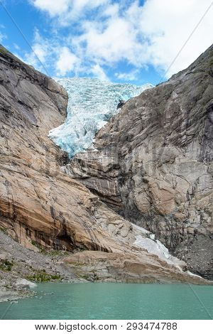 View From Glacier Briksdalsbreen One Of The Most Accessible And Best Known Arms Of Jostedalsbreen Gl