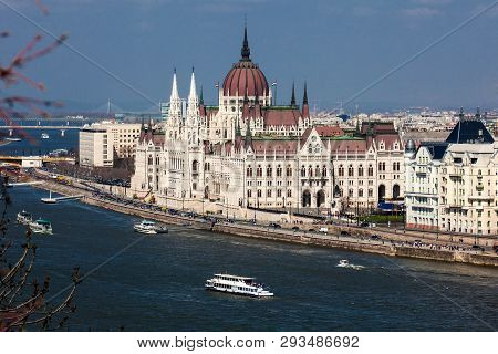 View Of The Hungary Parliament Building And Danube River In Budapest
