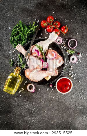 Raw Chicken Legs Ready For Cooking