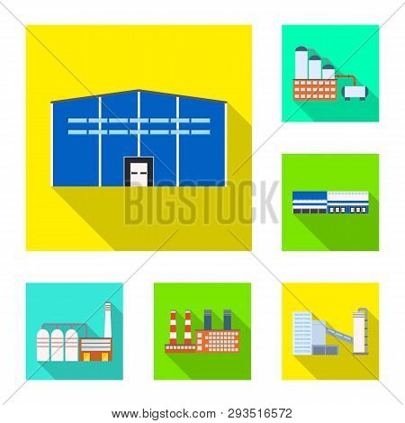 Vector Illustration Of Architecture And Technology Sign. Set Of Architecture And Building Vector Ico