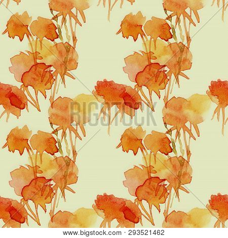 Floral Seamless Pattern. Hand Drawn Illustration. Fullsize Raster Atrwork.