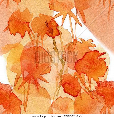 Floral Seamless Pattern. Hand Drawn Illustration. Fullsize Raster Atrwork.
